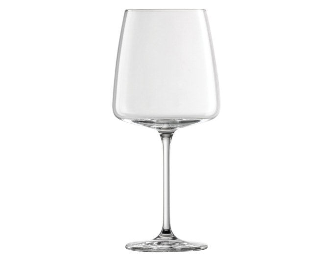 Zwei transparente Rotweingläser aus Tritan-Protect Kristallglas mit dünnwandiger, schlanker Kelchform, ZWIESEL GLAS Vivid Senses 140.