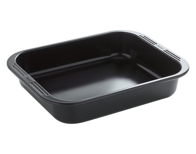 SPRING Bräter-Set Culinar Pure in Schwarz: drei rechteckige Bräter aus aluminisiertem Stahl mit Antihaftbeschichtung und integrierten Griffen.