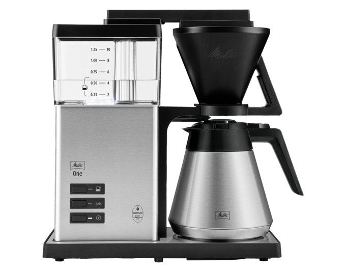 MELITTA Kaffeemaschine One Therm 1031-11 in Edelstahl/Silber mit doppelwandiger Thermkanne und mattierten Edelstahlelementen, kompakte Bauform.