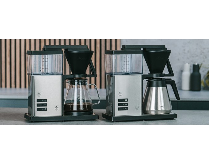 MELITTA Kaffeemaschine One Therm 1031-11 in Edelstahl/Silber mit doppelwandiger Thermkanne und mattierten Edelstahlelementen, kompakte Bauform.