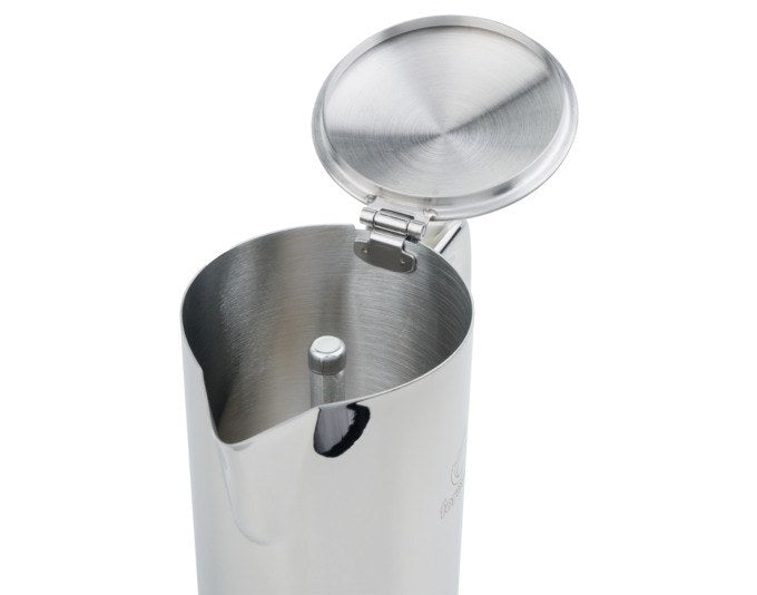 Kaffeezubereiter Miss Aurora von FOREVER aus rostfreiem Edelstahl in Chrom-Silber, Moka-Form mit Griff, für 6 Tassen Kaffee.