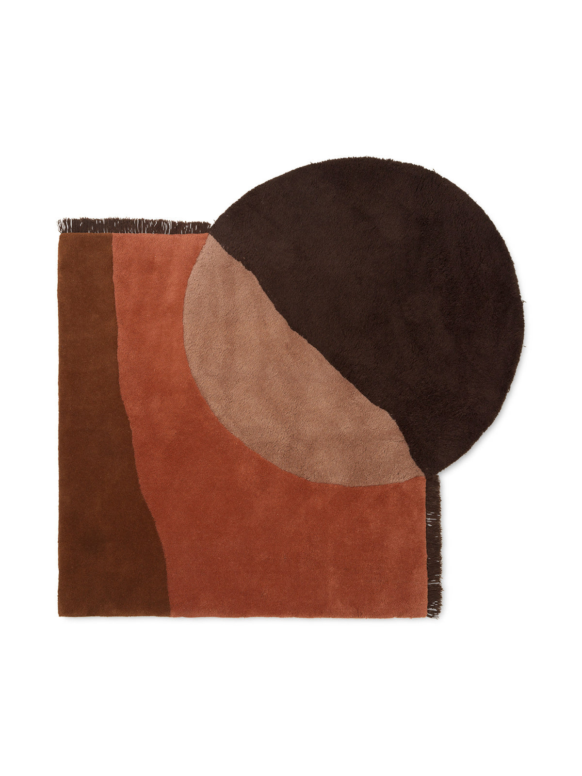 View Teppich in Rot-Braun präsentiert im Onlineshop von KAQTU Design AG. Teppich ist von Ferm Living