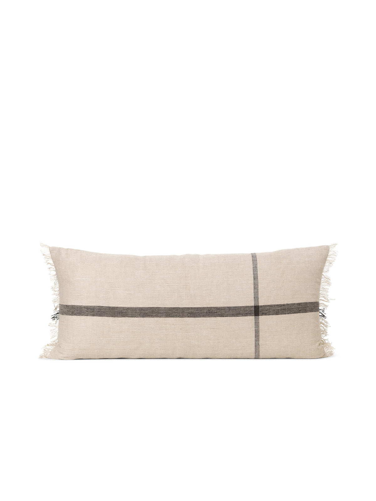 Calm Kissen lang in Camel/Schwarz präsentiert im Onlineshop von KAQTU Design AG. Deko Kissen ist von Ferm Living