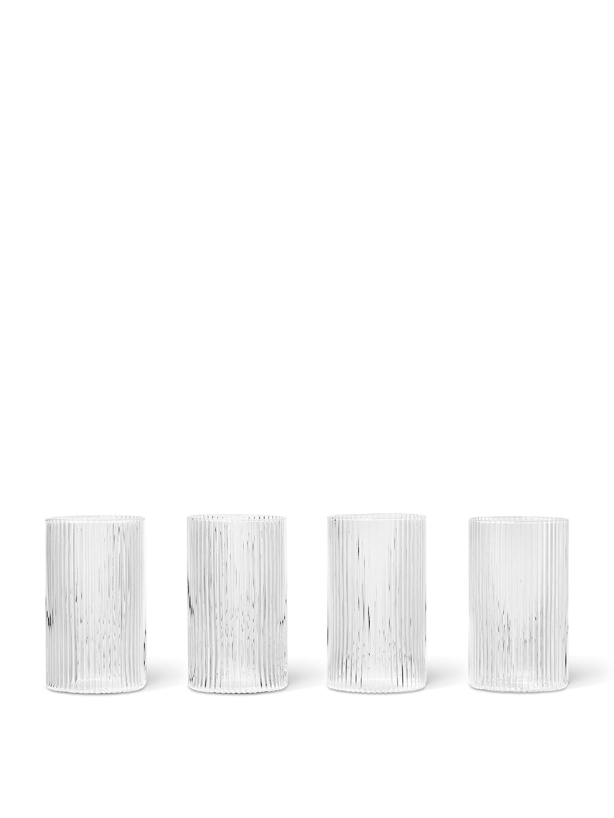 Ripple Glas (Gerillt) 4er Set in Klar präsentiert im Onlineshop von KAQTU Design AG. Trinkgläser ist von Ferm Living