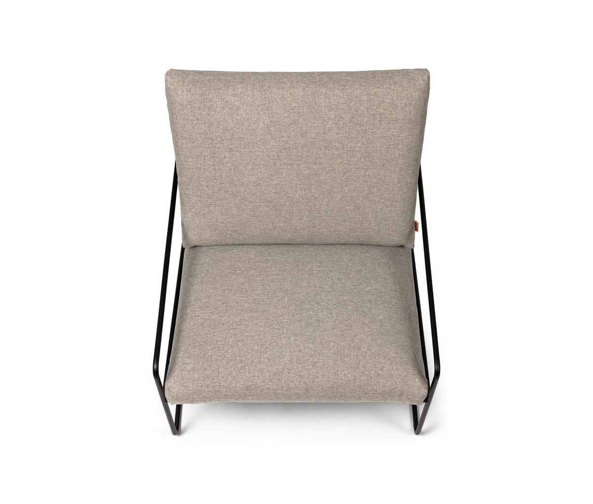 Outdoor-Sessel Desert 1-Sitzer - Dolce von Ferm Living in Dunkeler Sand, Gestell aus pulverbeschichtetem Stahl mit Textilbezug aus Vinyl und Polyester.