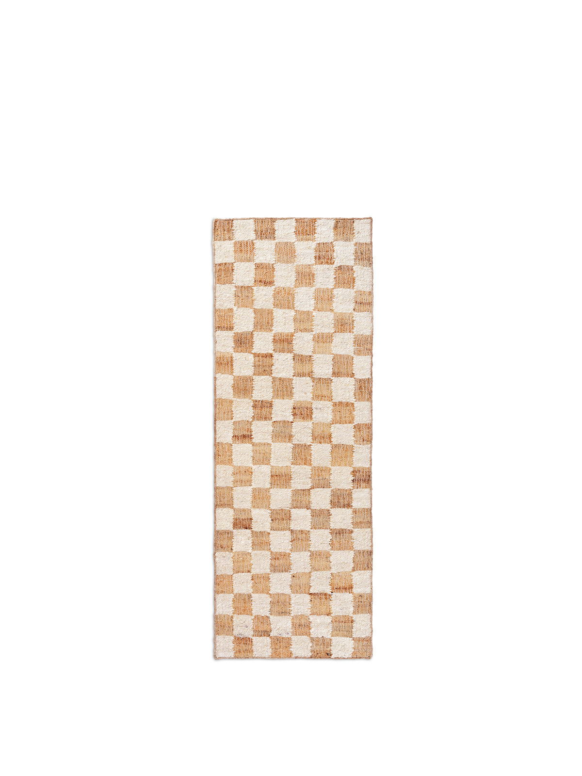 Check Wool Jute Runner 70 x 180 in Offwhite/Natur präsentiert im Onlineshop von KAQTU Design AG. Teppich ist von Ferm Living