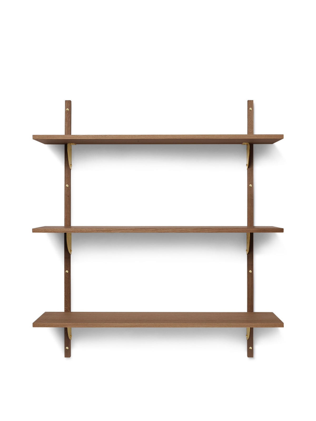 Sector Regal Triple/Wide in Smoked Oak/Brass präsentiert im Onlineshop von KAQTU Design AG. Wandregal ist von Ferm Living