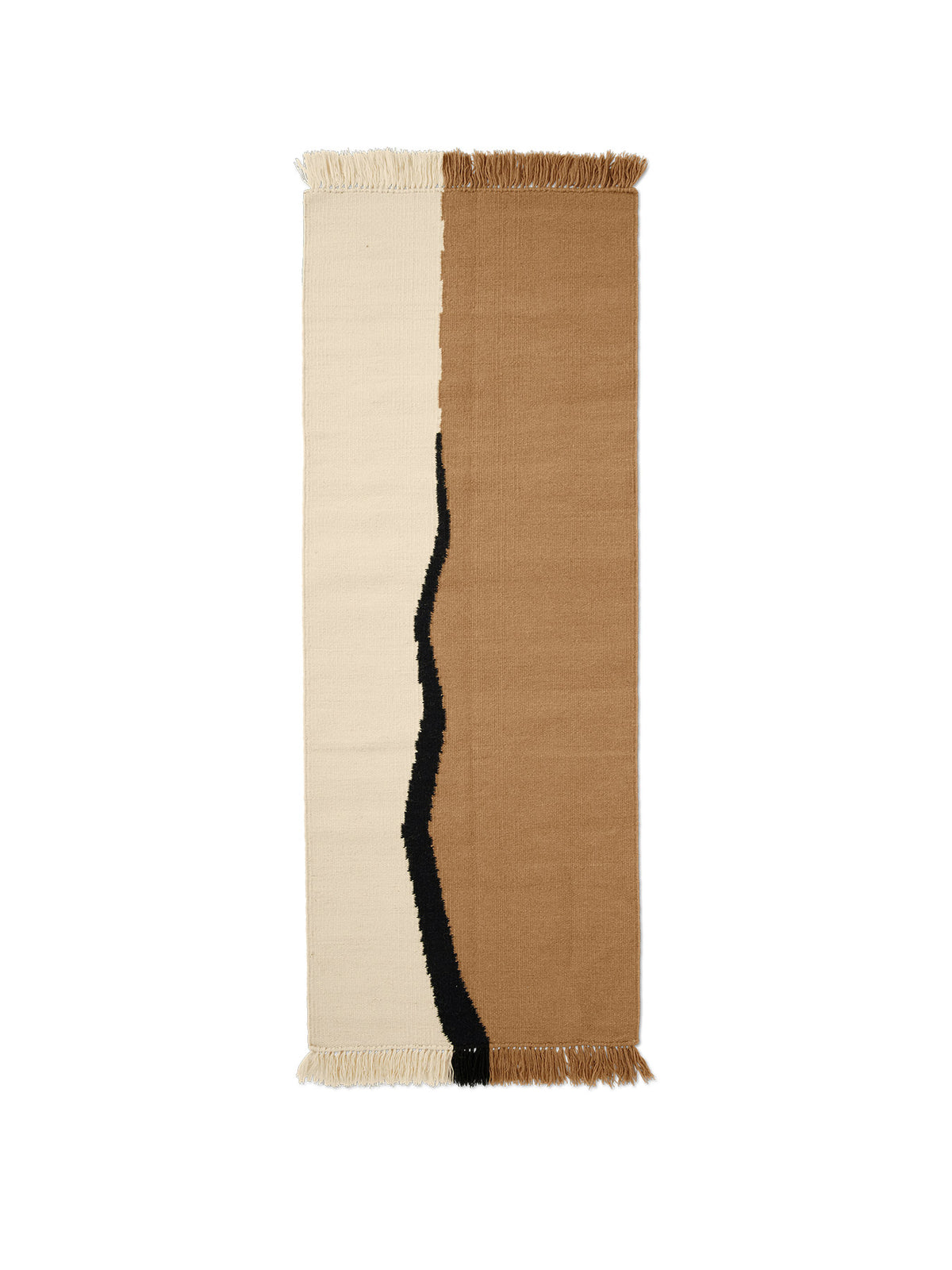 Soil Kelim Runner 70 x 180 in Dark Sand/Offwhite präsentiert im Onlineshop von KAQTU Design AG. Teppich ist von Ferm Living