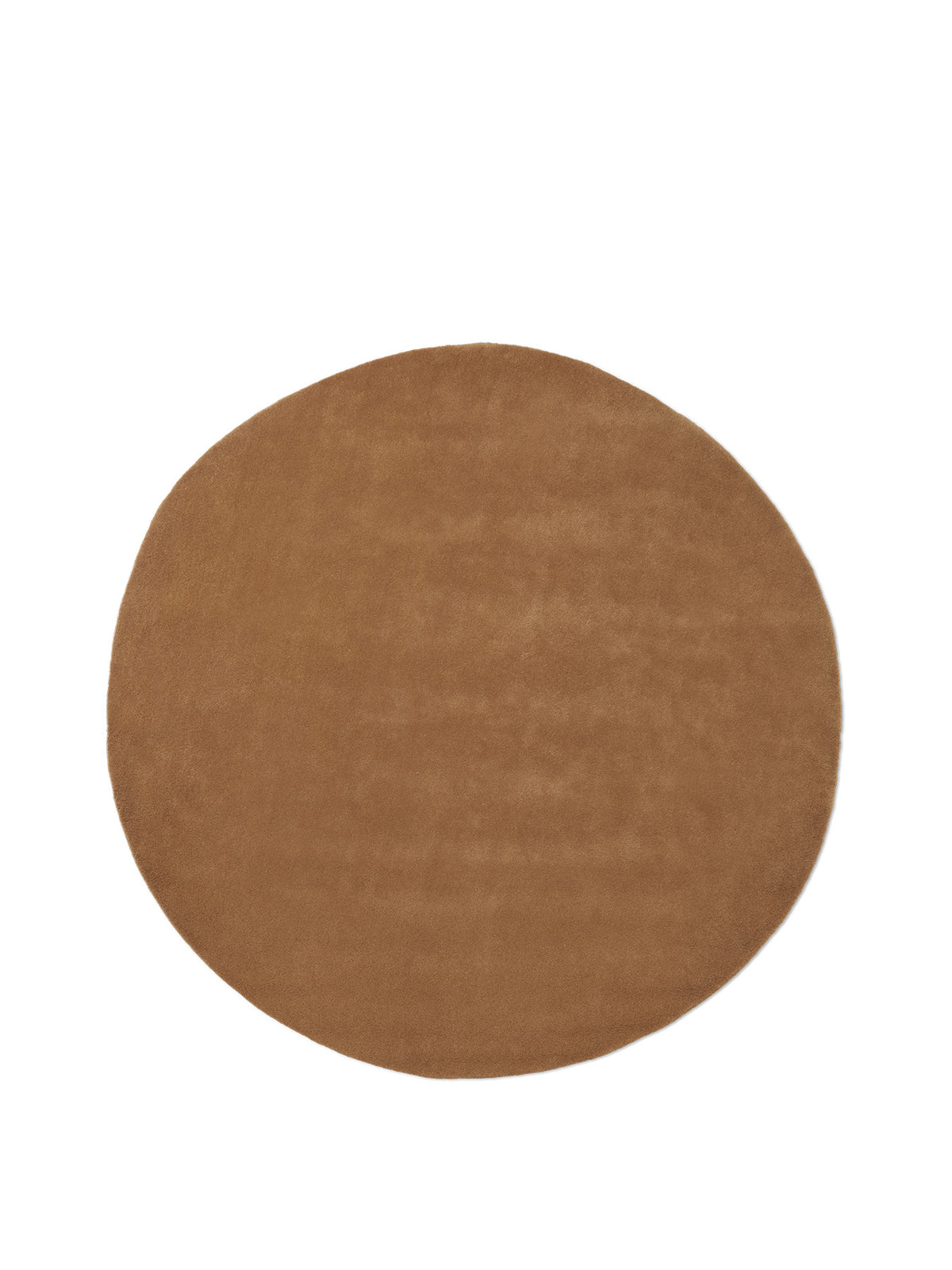 Rechteckiger Stille Tufted-Teppich von Ferm Living in Dunkel Pecan, Vorderseite aus getufteter Wolle, Rückseite aus Baumwolle.