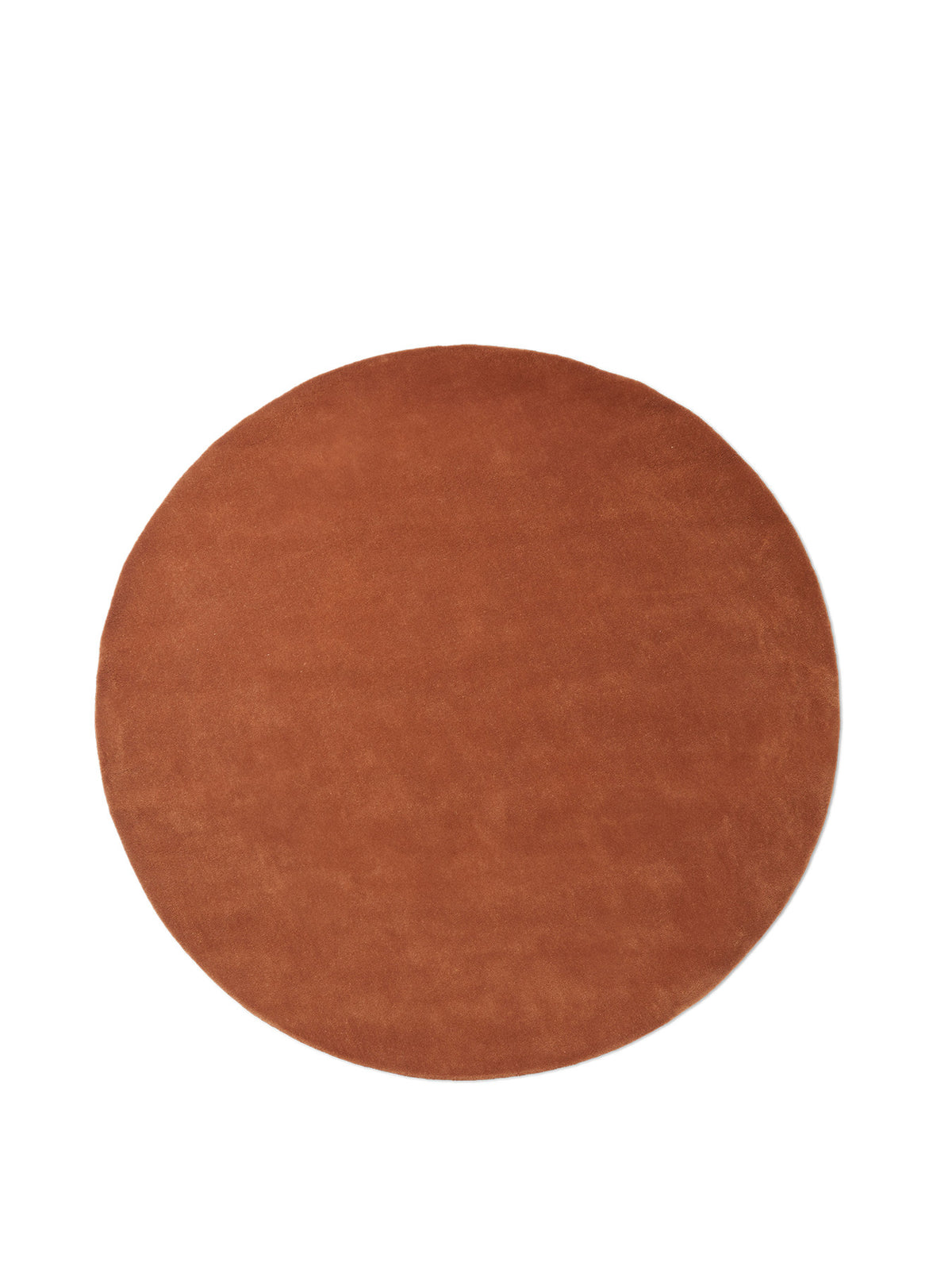 Rechteckiger Stille Tufted-Teppich von Ferm Living in Dunkel Pecan, Vorderseite aus getufteter Wolle, Rückseite aus Baumwolle.