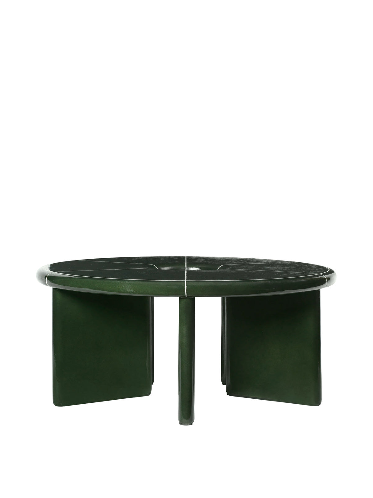 Deya Loungetisch Ø80 in Dunkelgrün präsentiert im Onlineshop von KAQTU Design AG. Loungetisch ist von Ferm Living