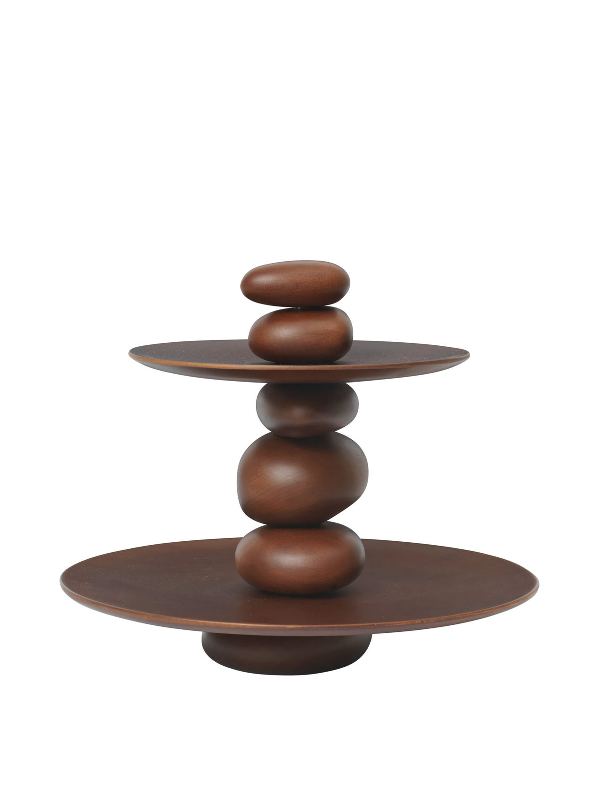 Pebble Dessert Stand in Dunkelbraun präsentiert im Onlineshop von KAQTU Design AG. Tortenplatte ist von Ferm Living