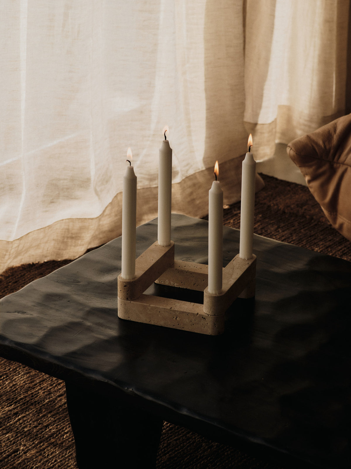 Newel Modular Kerzenhalteset in Travertin präsentiert im Onlineshop von KAQTU Design AG. Kerzenständer ist von Ferm Living