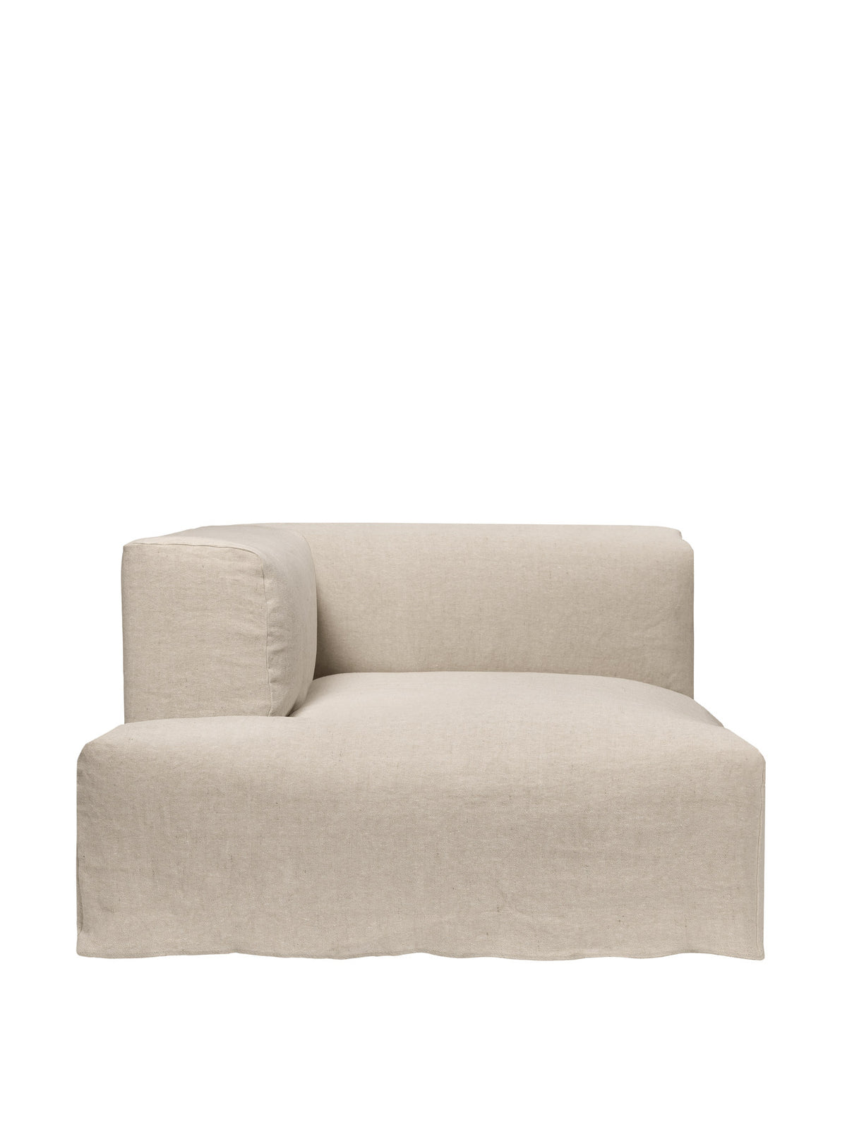 Niedriges Sofa Catena Chaise longue links mit weichen Rundungen und Absteppnähten
