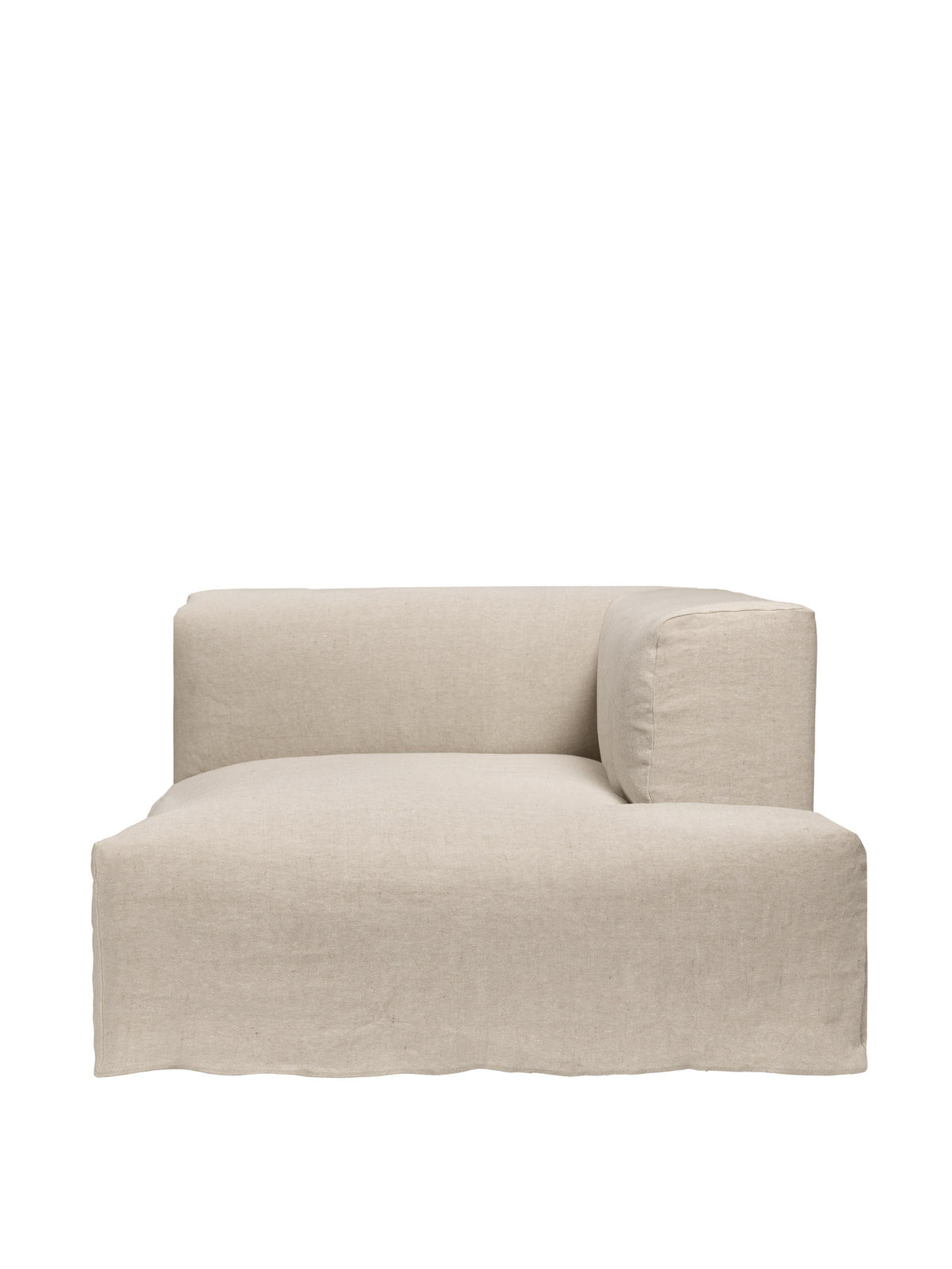 Niedriges modulares Sofa Catena mit Chaise longue in hellem Stoffbezug, weiche gerundete Form