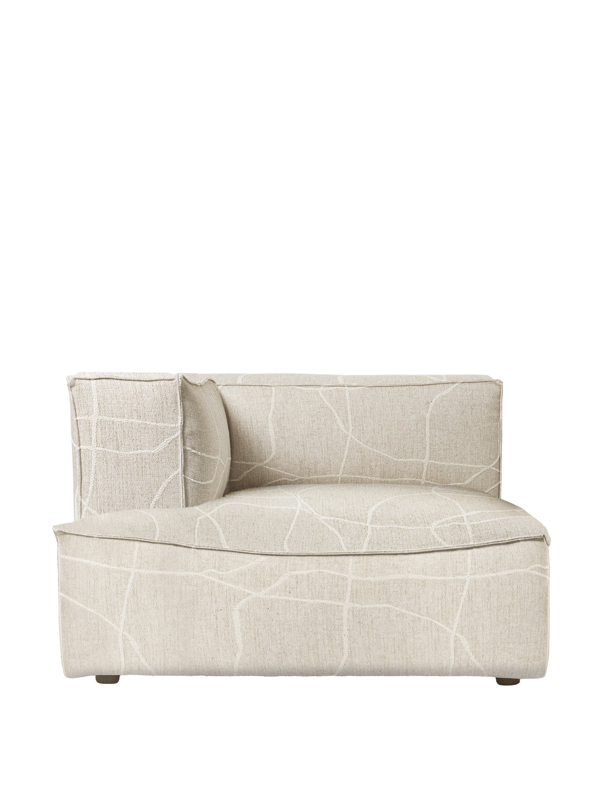 Niedriges Sofa Catena Chaise longue links mit weichen Rundungen und Absteppnähten