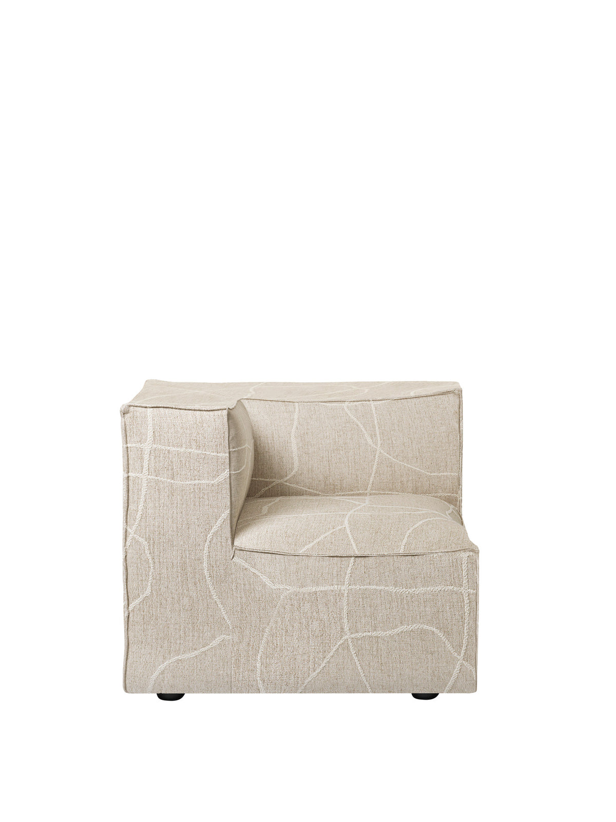 Catena Verbindungsecke, niedriges modulares Sofa mit weichen Rundungen und Absteppnähten