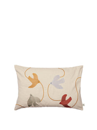 Swif Bird Embroidered Cushion Cover Rectangular
