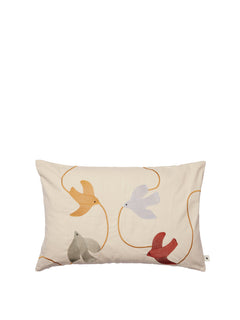 Swif Bird Embroidered Cushion Cover Rectangular