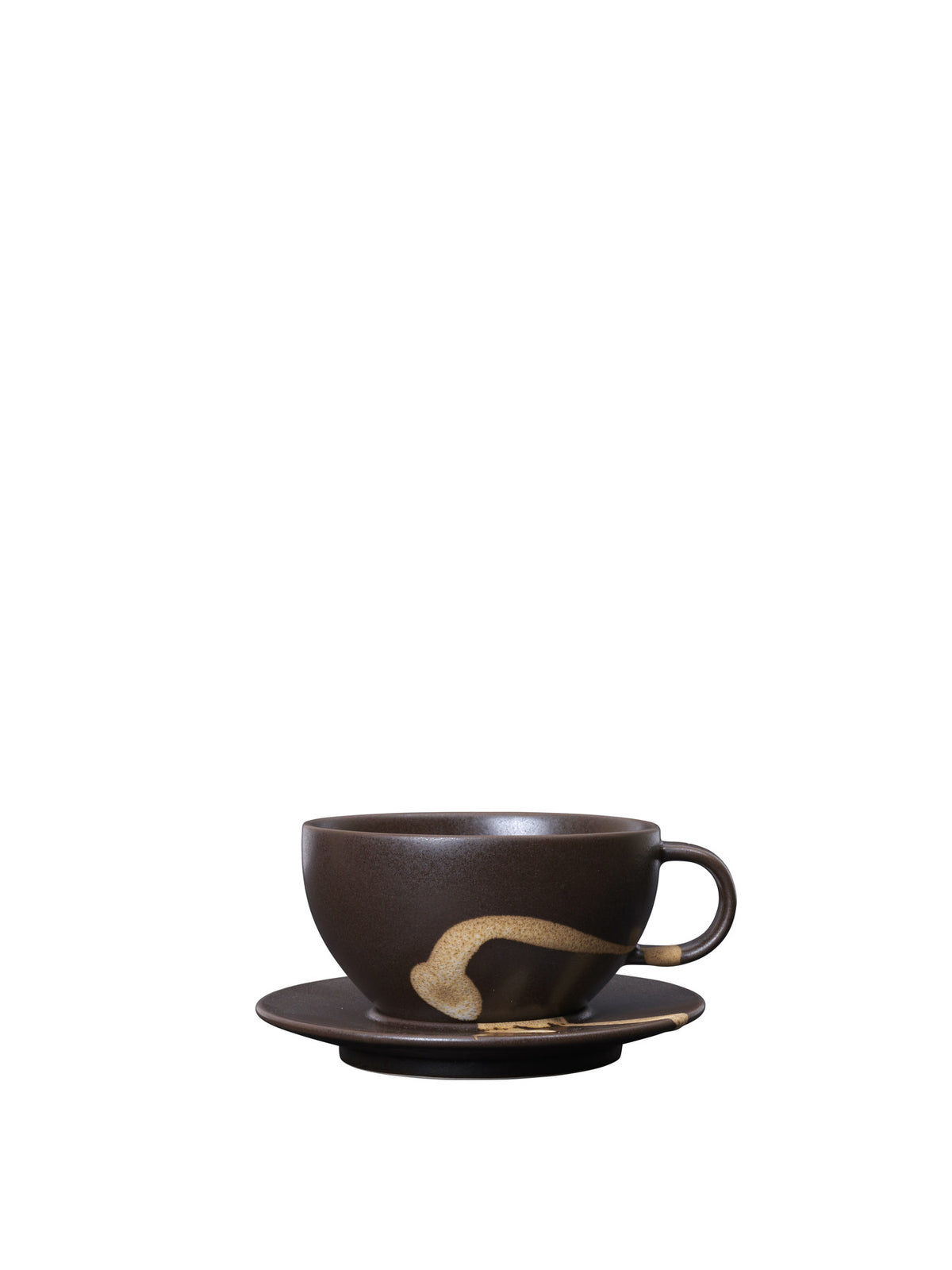 Koyo Cup with Saucer in Dark Brown/Buff präsentiert im Onlineshop von KAQTU Design AG. Kaffeetassen ist von Ferm Living