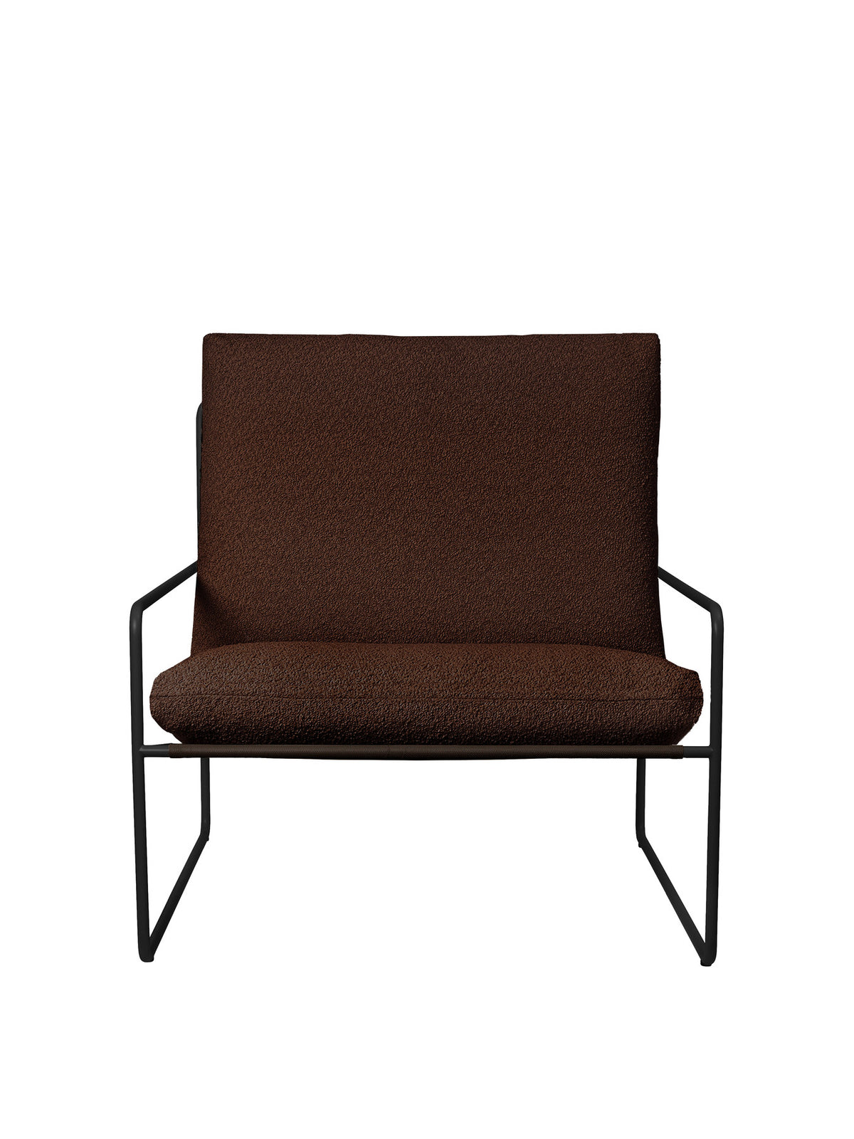 Desert 1-Sitzer Pure Bouclé von Ferm Living, Lounge Sofa mit Bouclé-Bezug und Stahlrahmen