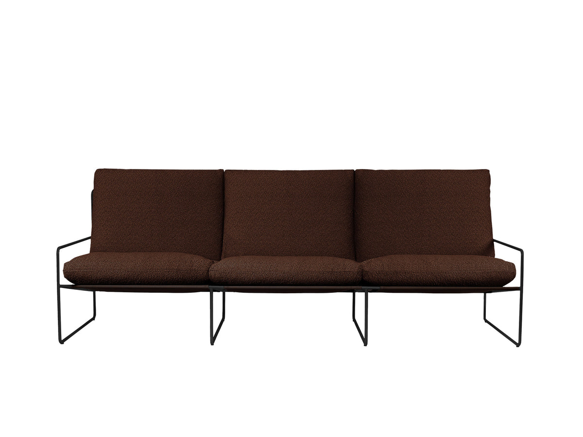 Dreisitziges Outdoor-Sofa Desert von Ferm Living mit Bouclé-Bezug, Sitzkissen und Stahlrahmen