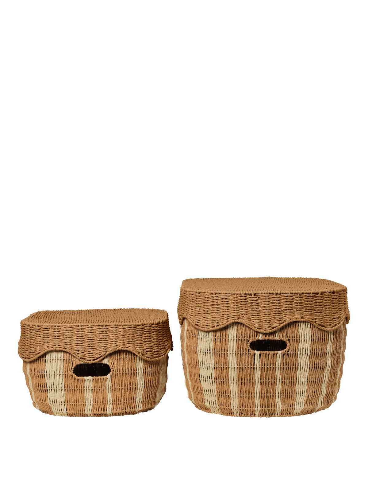 Rivan Storage Baskets Set of 2 in Natural/Off-white präsentiert im Onlineshop von KAQTU Design AG. Aufbewahrungskorb ist von Ferm Living