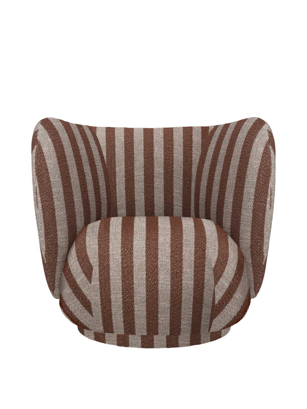 Rico Loungesessel drehbar von Ferm Living, runder Drehsessel mit Stoffbezug