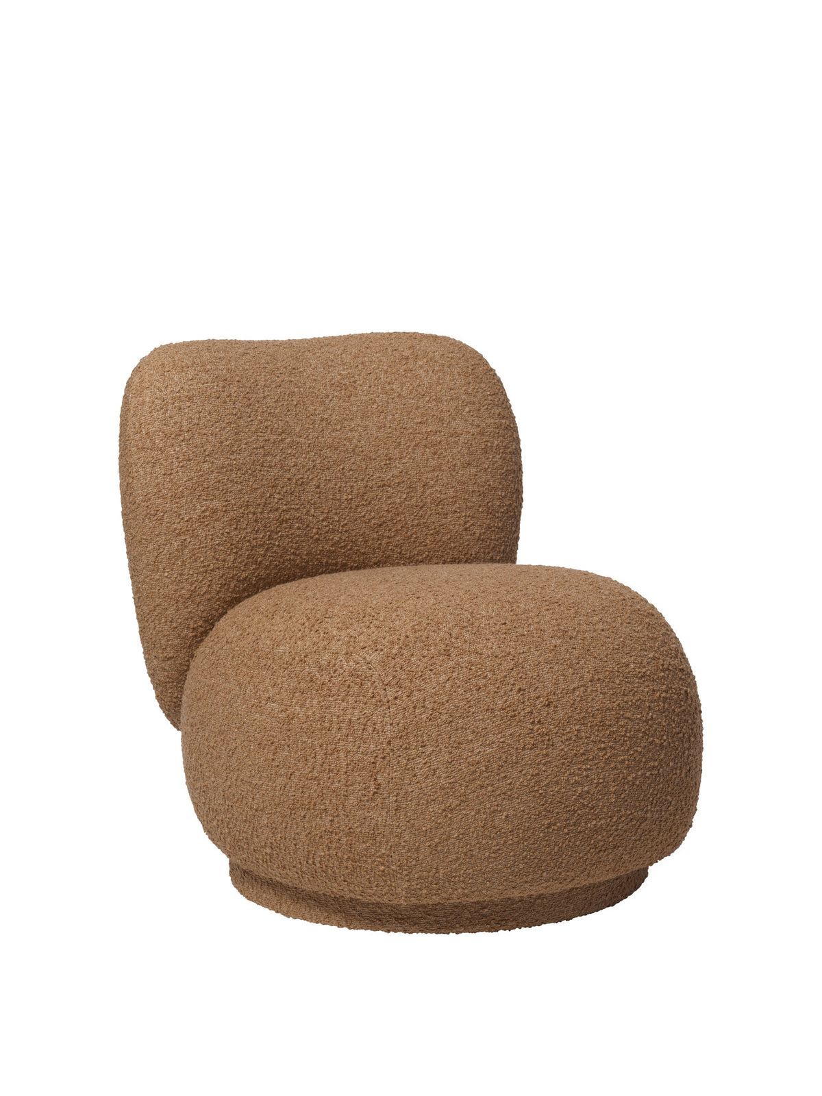 Drehsessel Rico Loungesessel Piccolo mit gerundeter Rückenlehne und Holzgestell, gepolstert