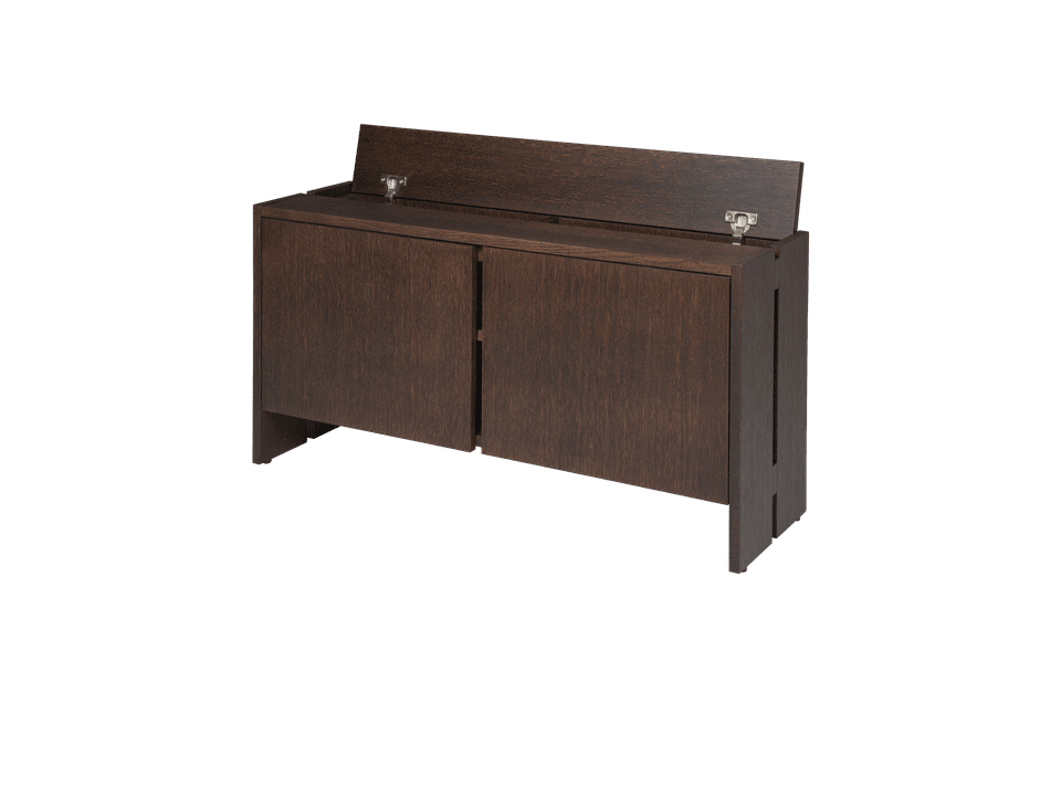 Elegantes Sideboard Parcel H50 von Ferm Living aus dunkel gebeizter Eiche, ideal für eine stilvolle Flurgestaltung und praktische Aufbewahrung.