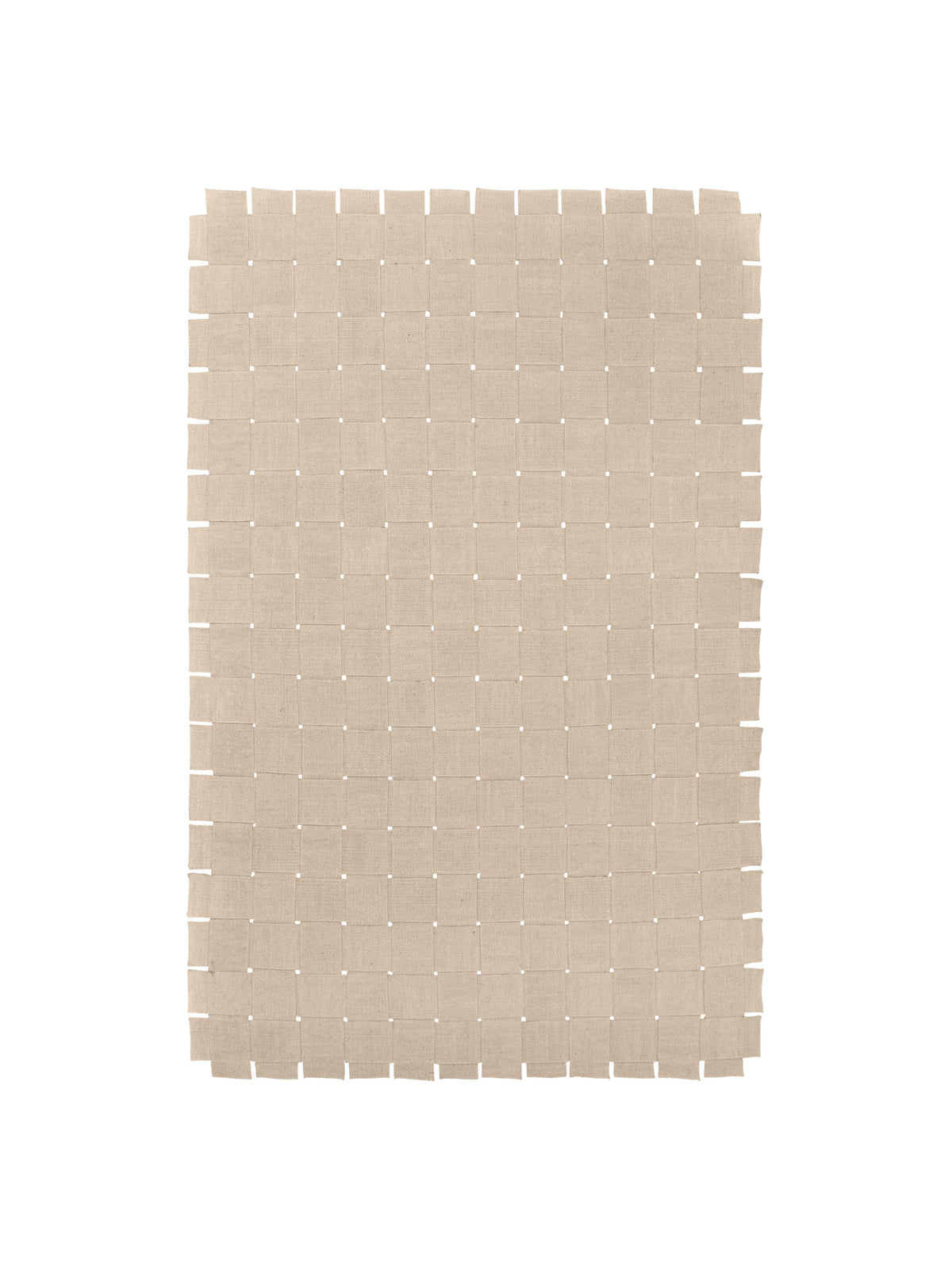 Foundation Teppich von Ferm Living in Cashmere, handgefertigt aus Wolle und Baumwolle mit gewebter Textur, rechteckige Form