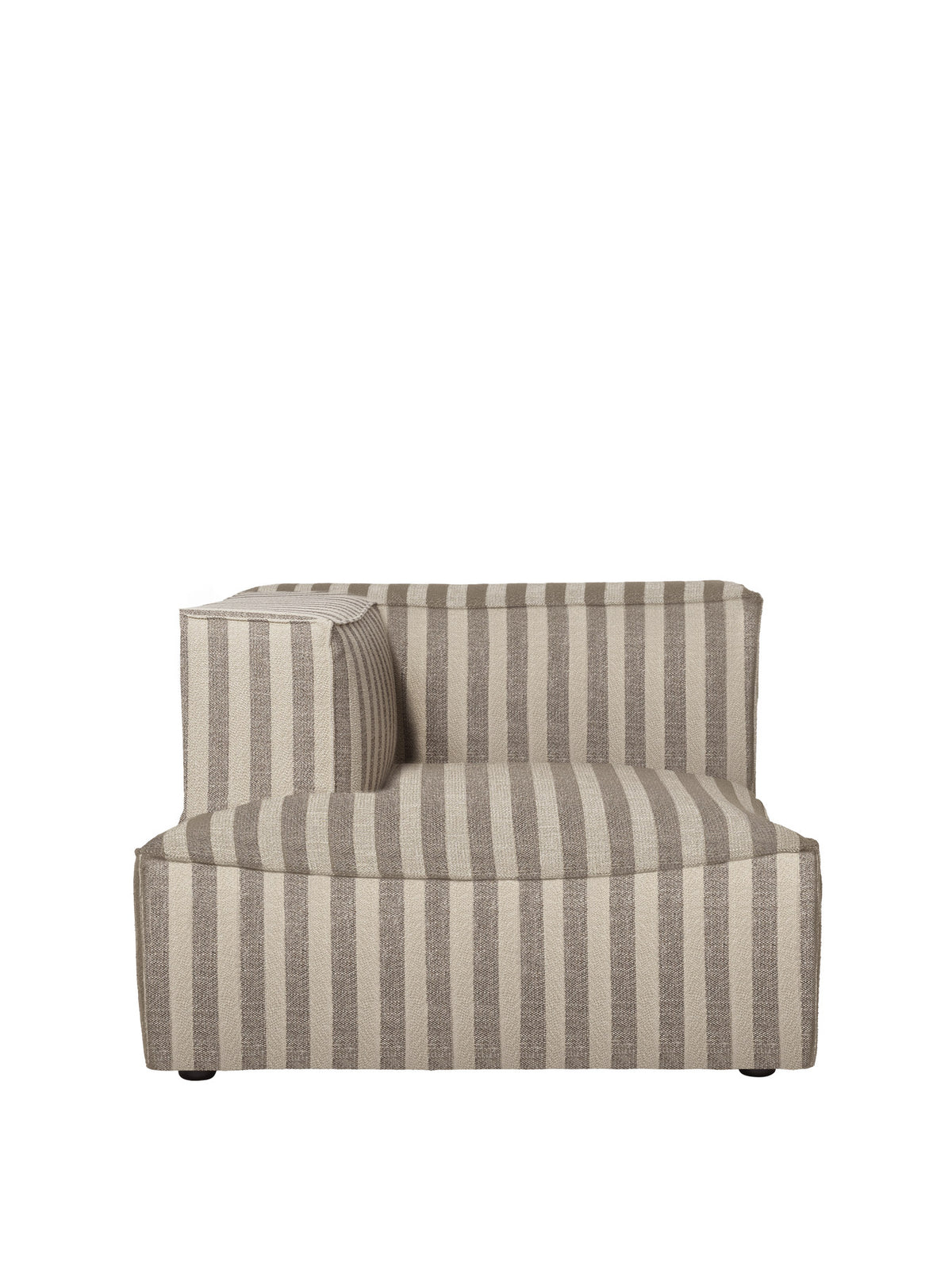 Niedriges Sofa Catena Chaise longue links mit weichen Rundungen und Absteppnähten