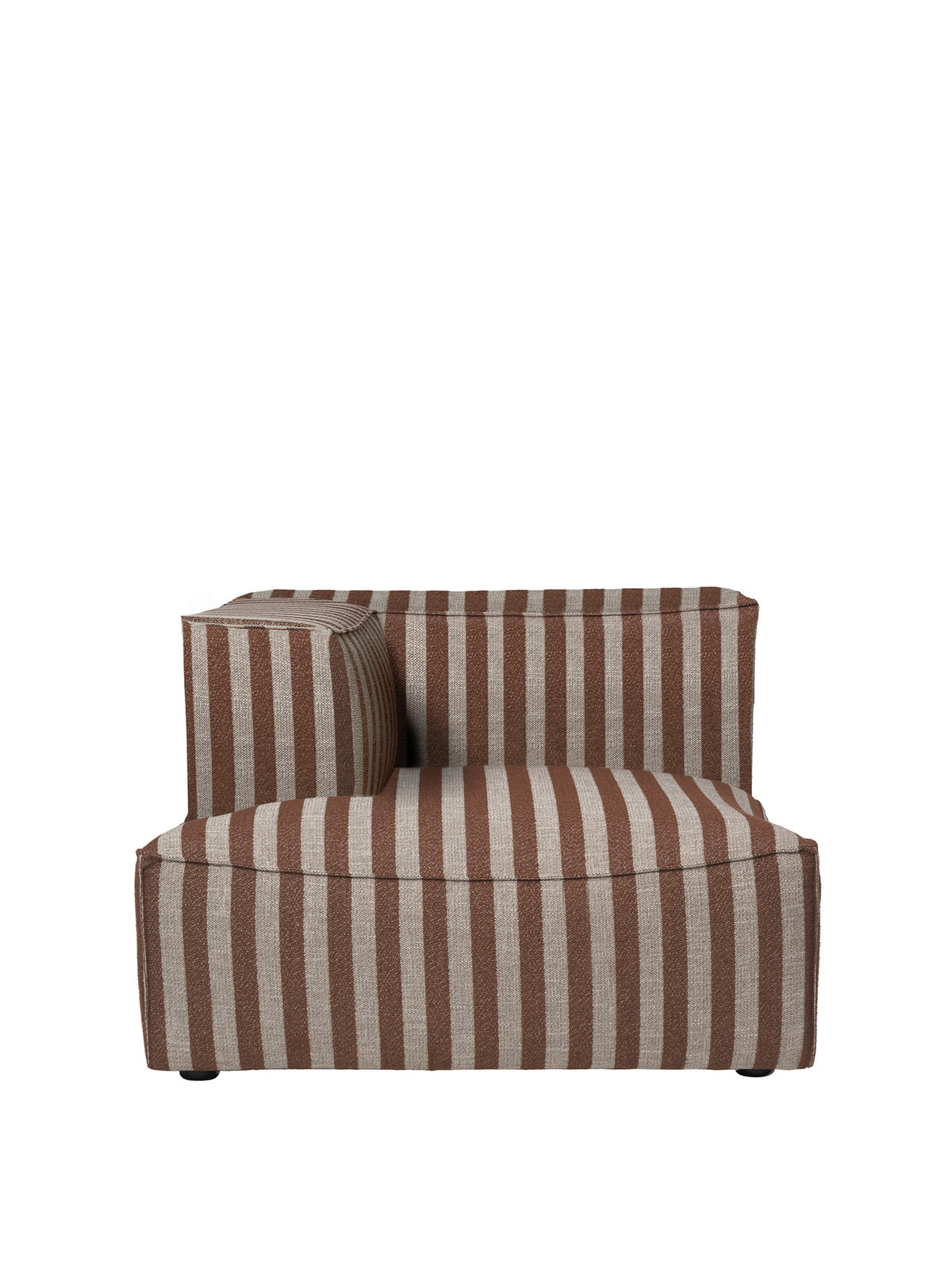 Niedriges Sofa Catena Chaise longue links mit weichen Rundungen und Absteppnähten