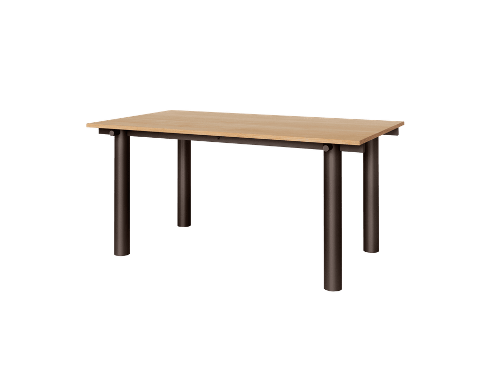 Eleganter Atura Esstisch in Dunkelbraun und Natur-Eichenfurnier, ideal für stilvolle Essbereiche, erhältlich bei KAQTU Design AG.