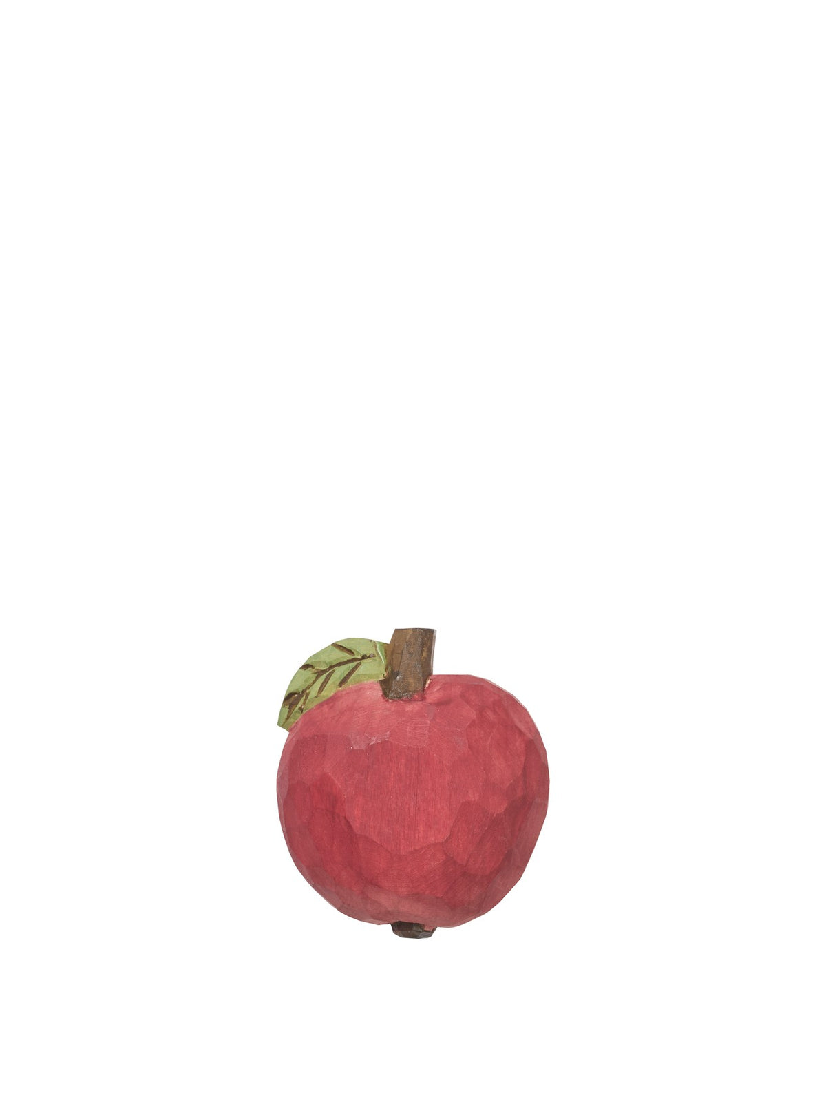 Kleiderhaken Apple von Ferm Living, handgeschnitzt und handbemalt aus FSC-zertifiziertem Espenholz, in der Farbe Mohnrot, mit sichtbarer Holzmaserung.