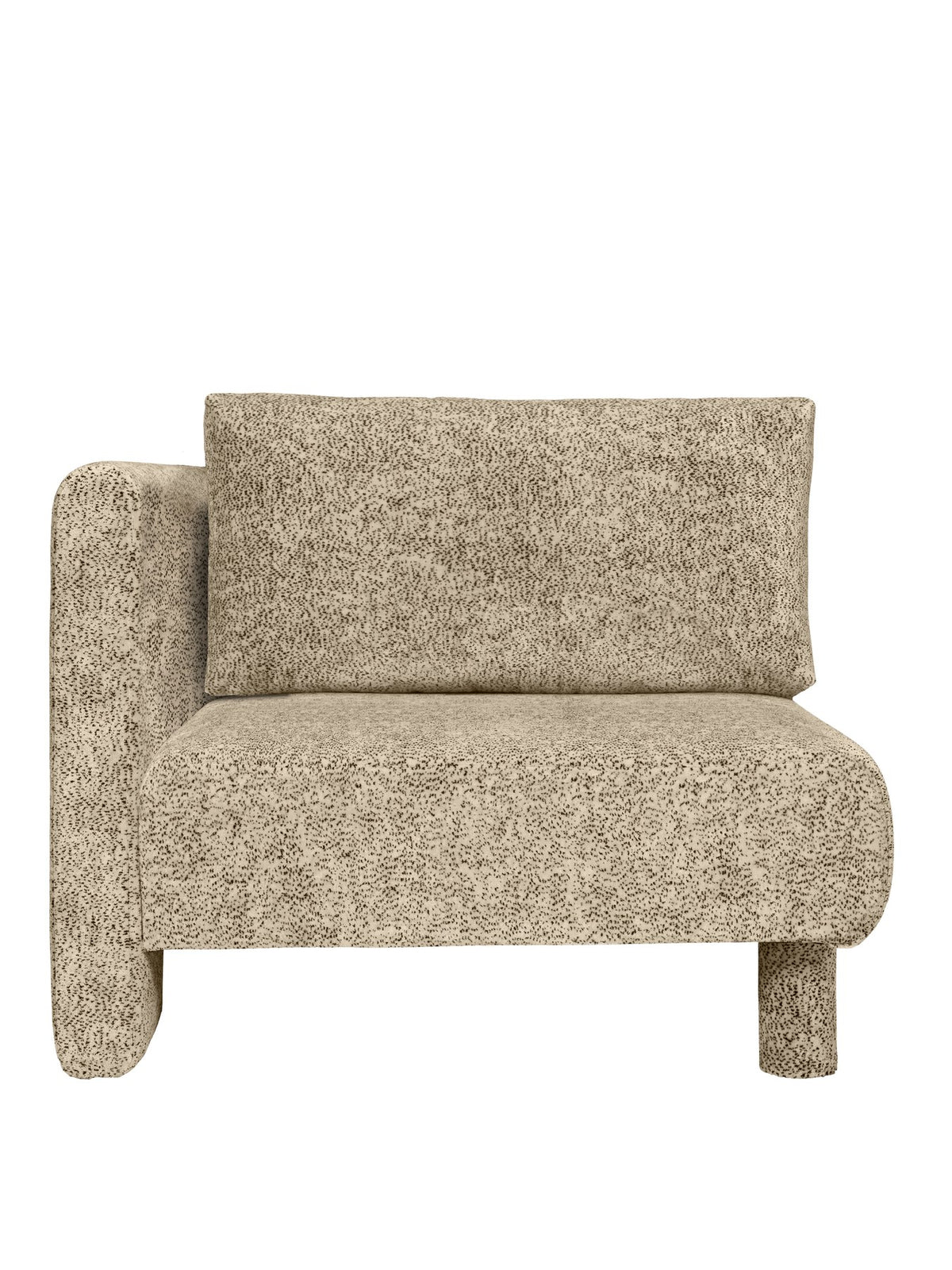 Produktbild der Dase Armlehne L in Poppy Samt Butter/Black von Ferm Living, Sofa-Zubehör mit Samtbezug und Holzbeinen aus Massivholz.