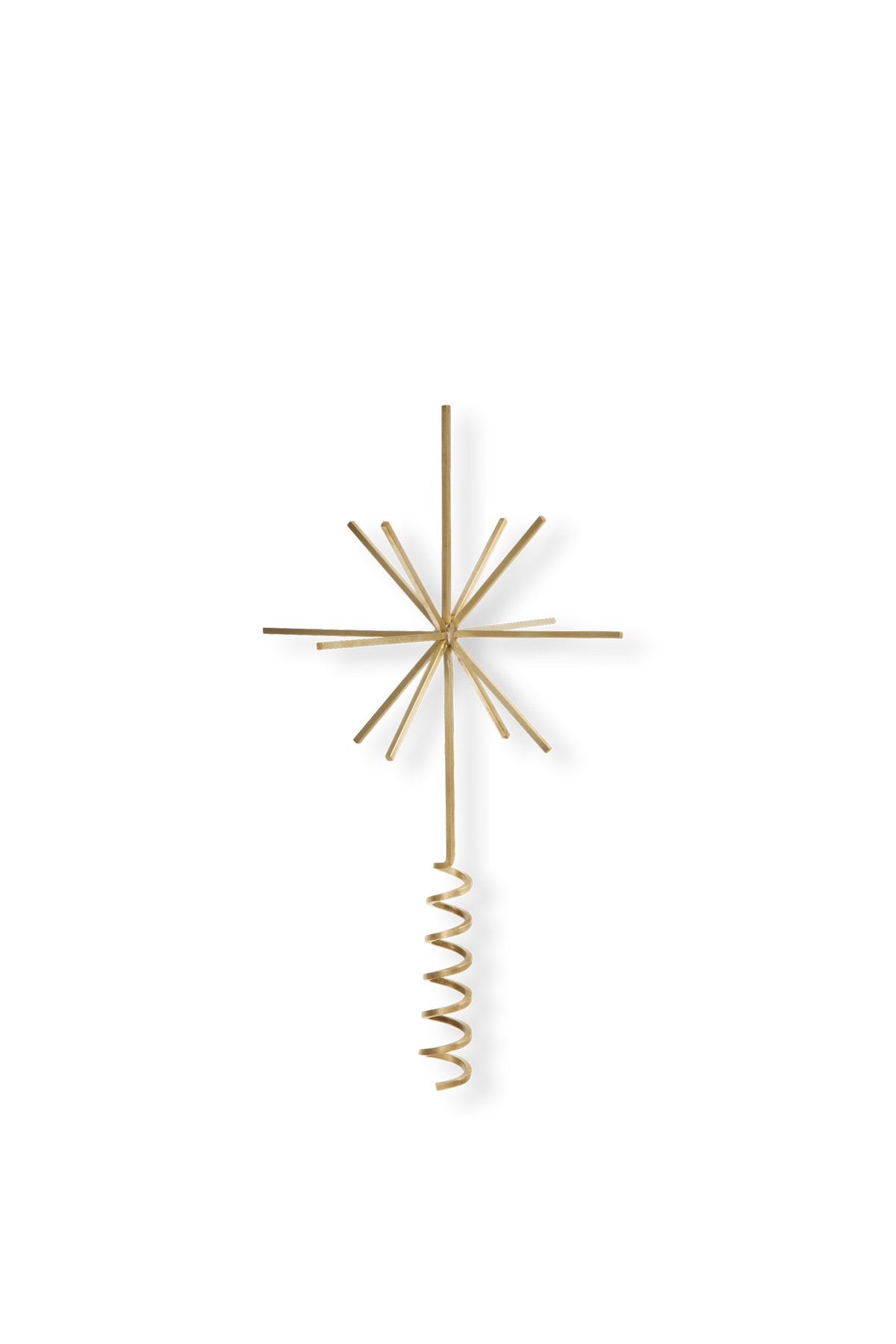 Sternförmige Weihnachtsbaumspitze aus versilbertem Massivmessing, glänzend, geometrische Form, als Christbaumschmuck von Ferm Living.