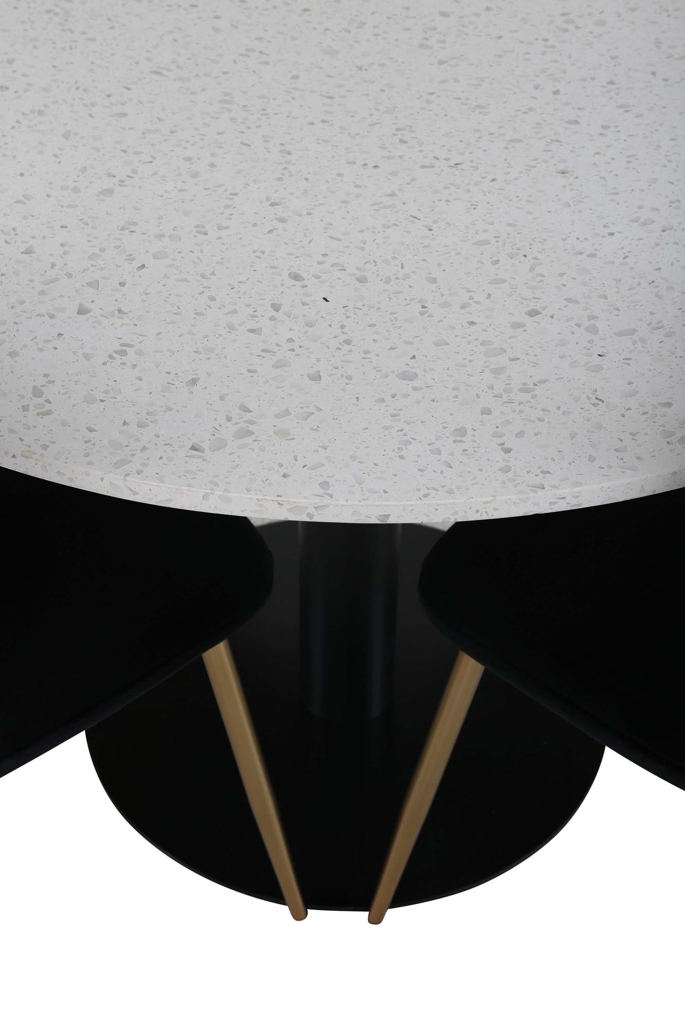 Razzia Esszimmerset + Polar ⌀106cm/4St. in Weiss / Schwarz / Gold präsentiert im Onlineshop von KAQTU Design AG. Esszimmerset ist von Venture Home