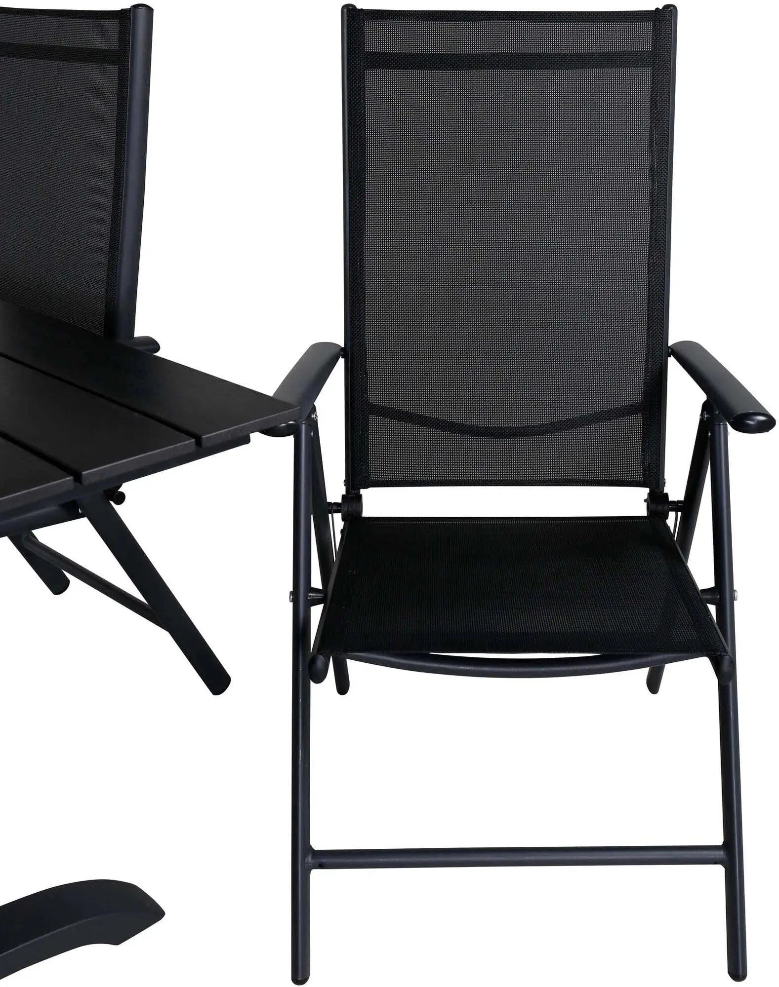 Elegantes Denver Tischset mit 4 Break-Stühlen für den Außenbereich.