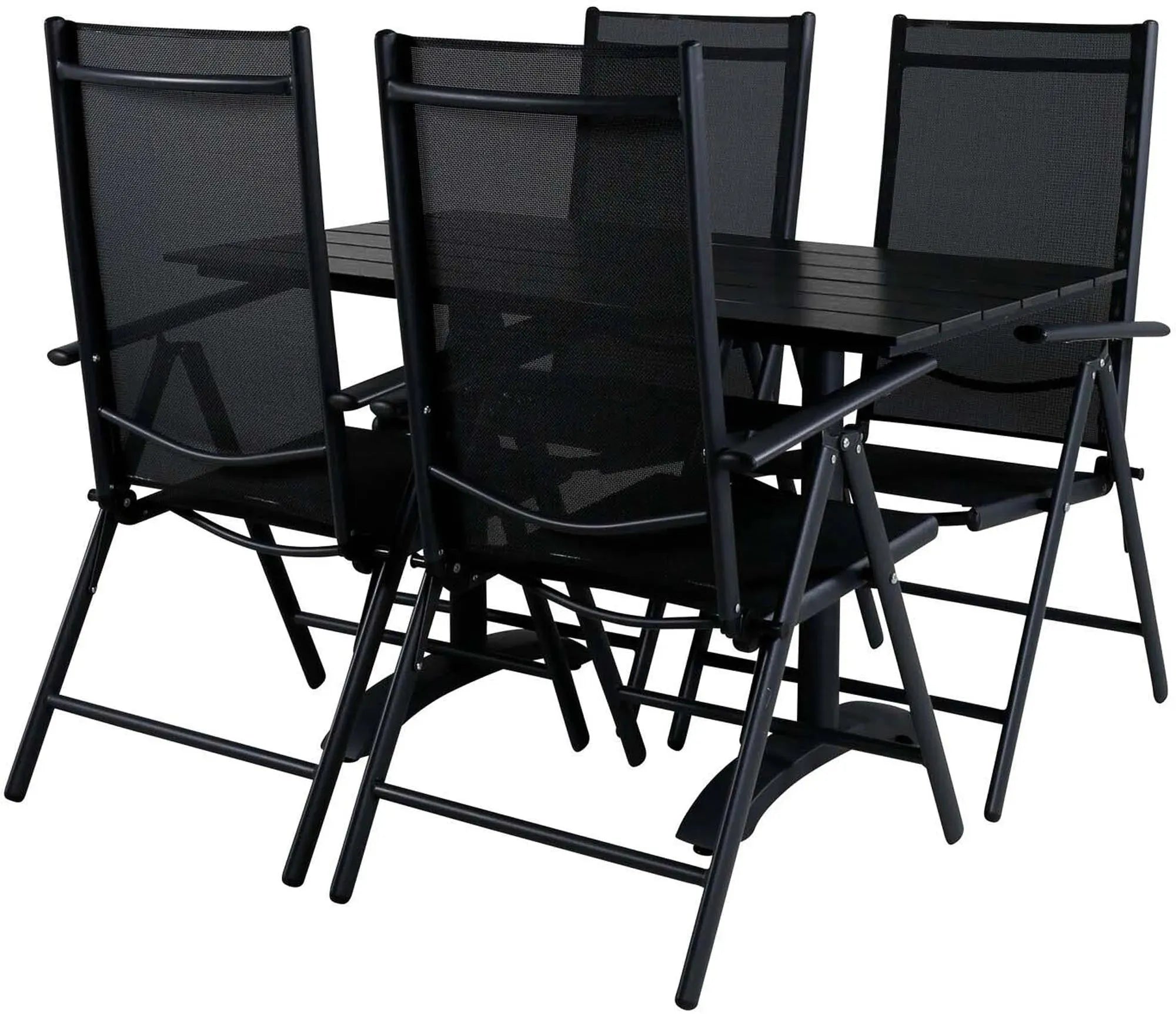 Stilvolles Denver Tischset mit 4 Break-Stühlen für Garten & Terrasse.