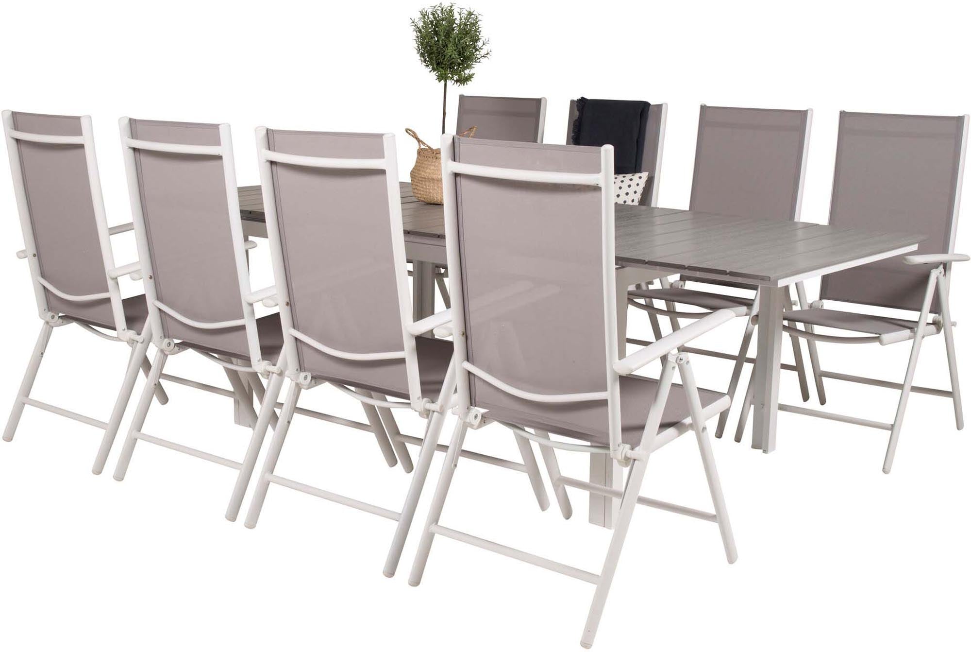 Levels Outdoor-Tischset von Venture Home: Ausziehbar, elegant und komfortabel für bis zu 8 Personen. Perfekt für gesellige Stunden im Freien!