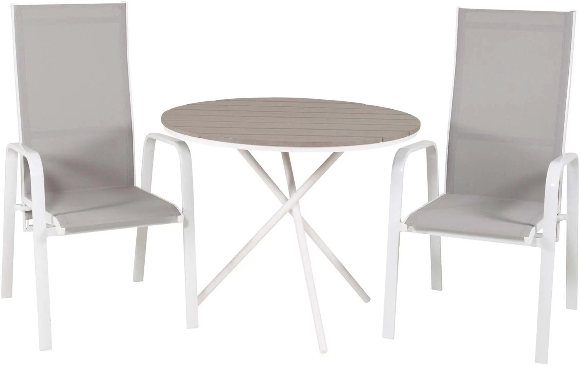 Stilvolles Parma Outdoor-Tischset mit klappbaren Copacabana Stühlen, ideal für Balkon oder Garten. Ergonomisch, langlebig, wetterfest.