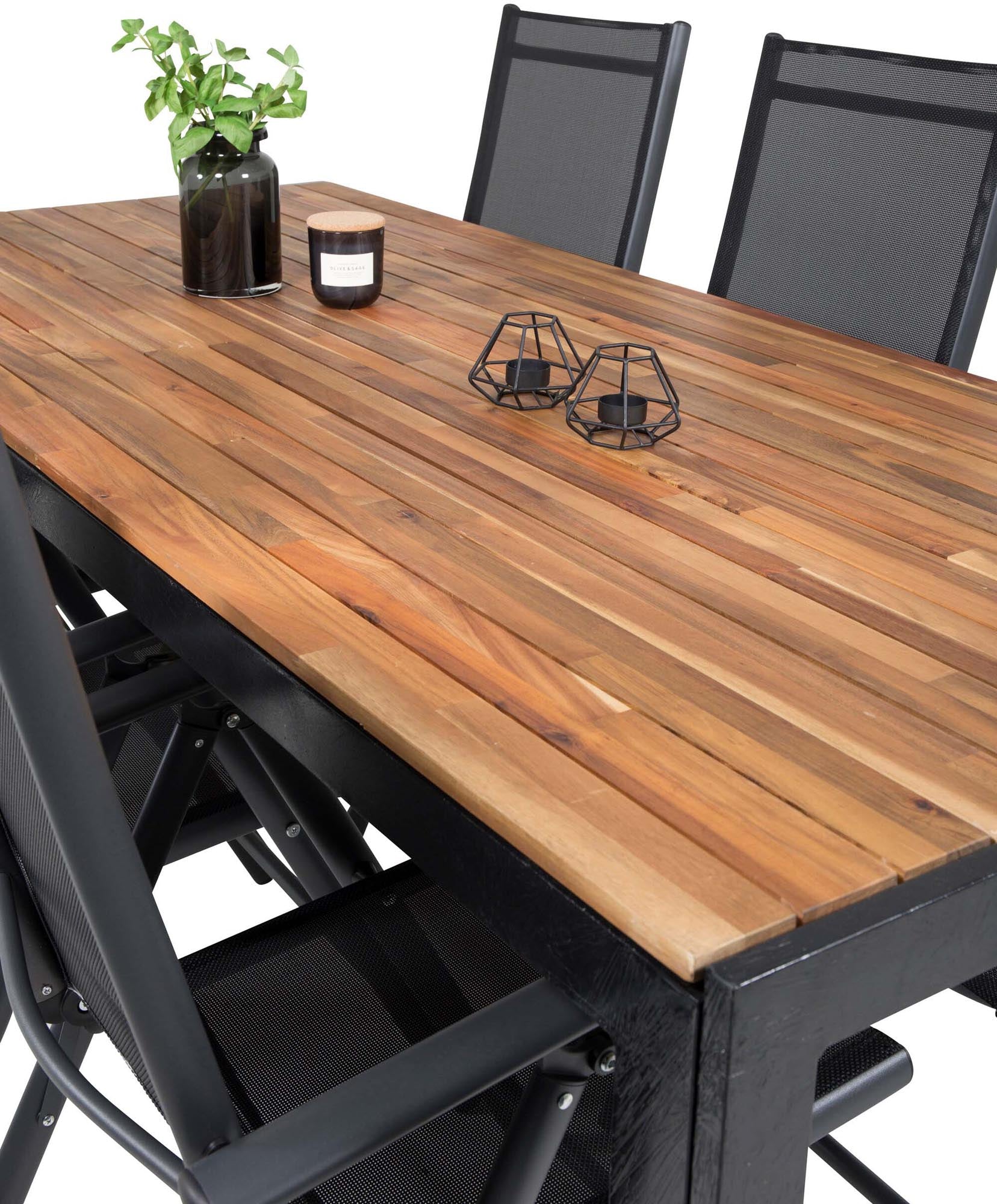 Bois Outdoor-Tischset + Break 205cm/6St. in Schwarz präsentiert im Onlineshop von KAQTU Design AG. Gartentischset ist von Venture Home