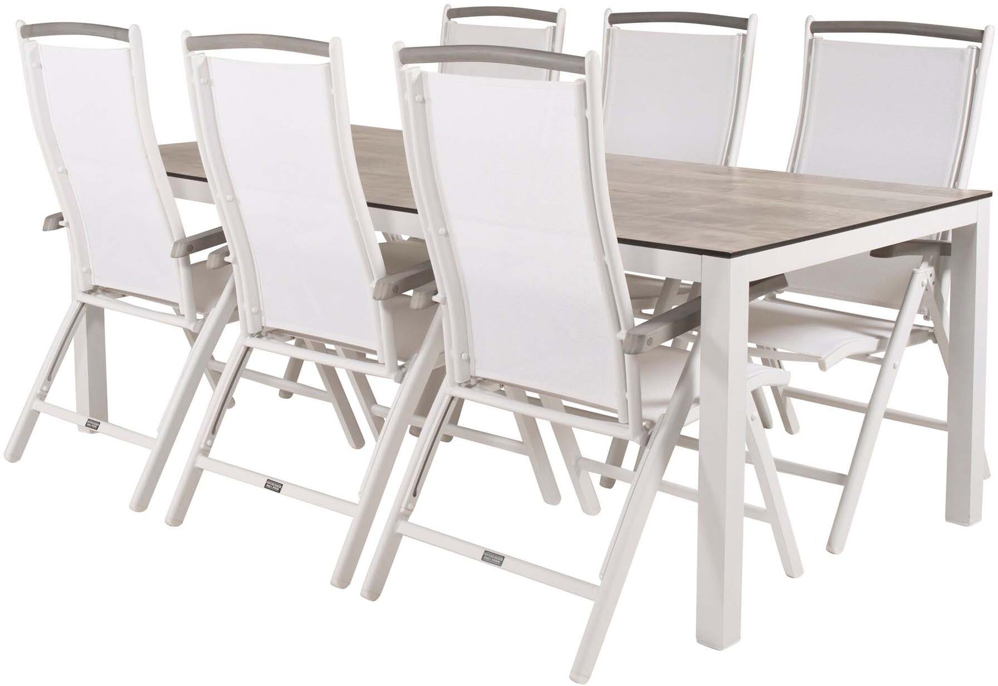 Stylisches Llama Outdoor-Tischset mit Albany Stühlen: Perfekt für gesellige Abende im Freien und unvergessliche Momente auf der Terrasse.