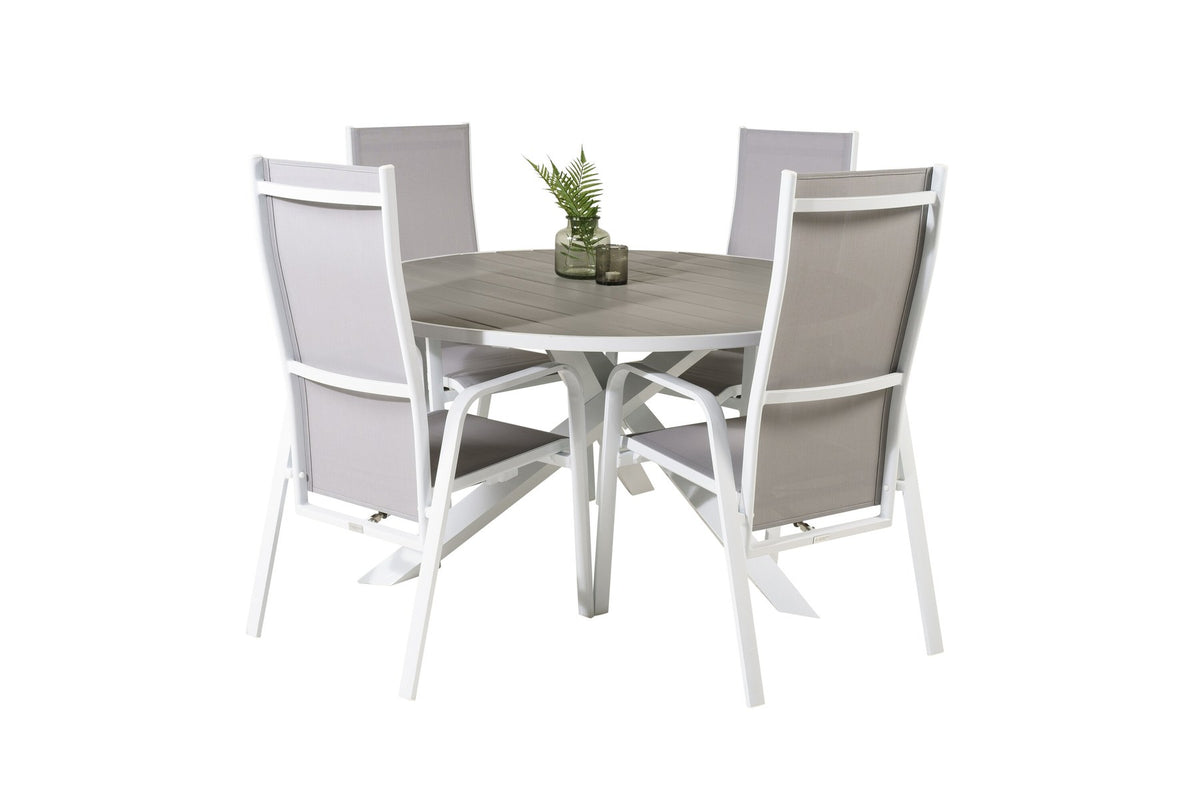 Parma Outdoor-Tischset + Copacabana ⌀140cm/4St.