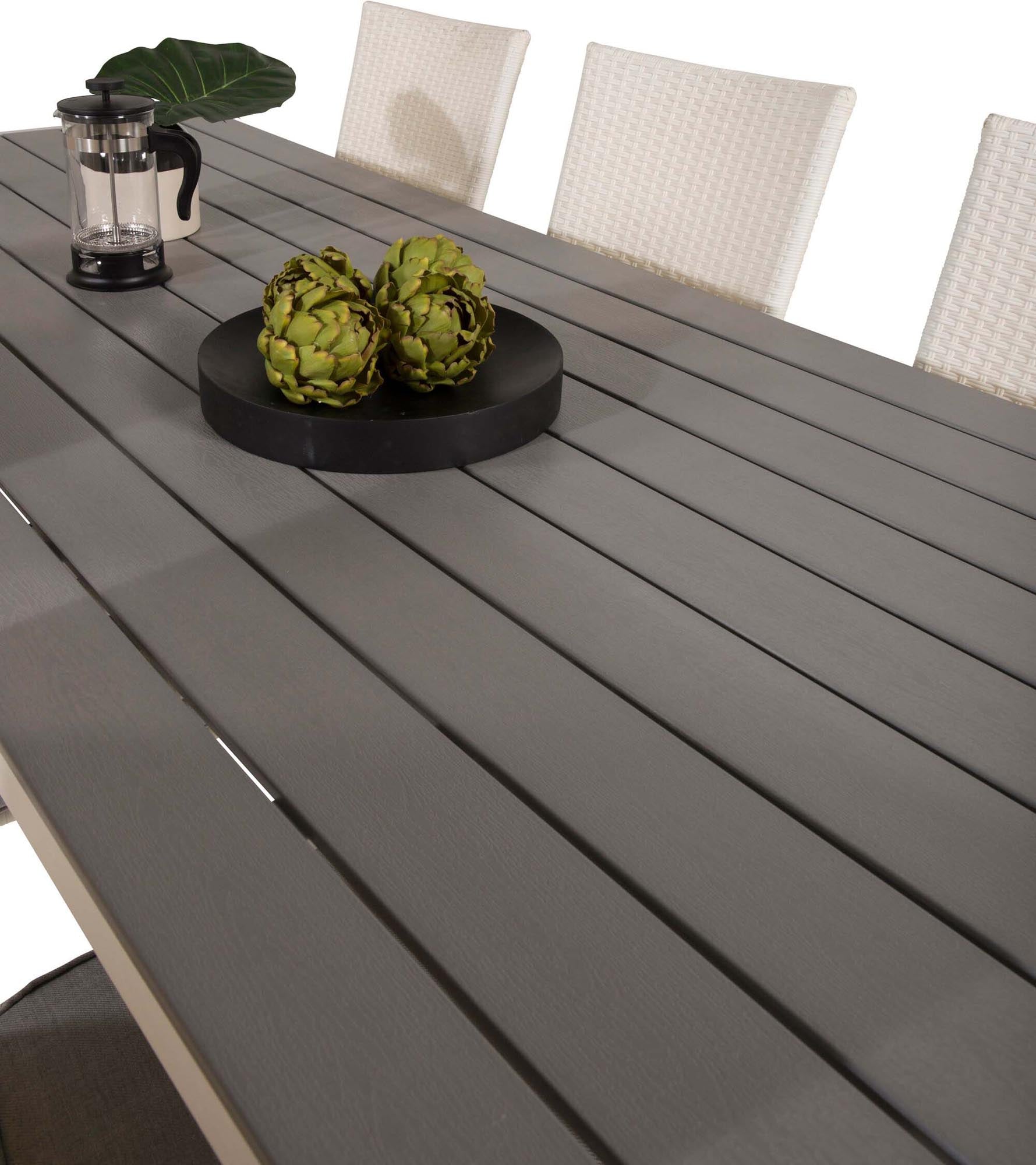 Break Outdoor-Tischset + Anna 205cm/6St. in Grau weiss präsentiert im Onlineshop von KAQTU Design AG. Gartentischset ist von Venture Home
