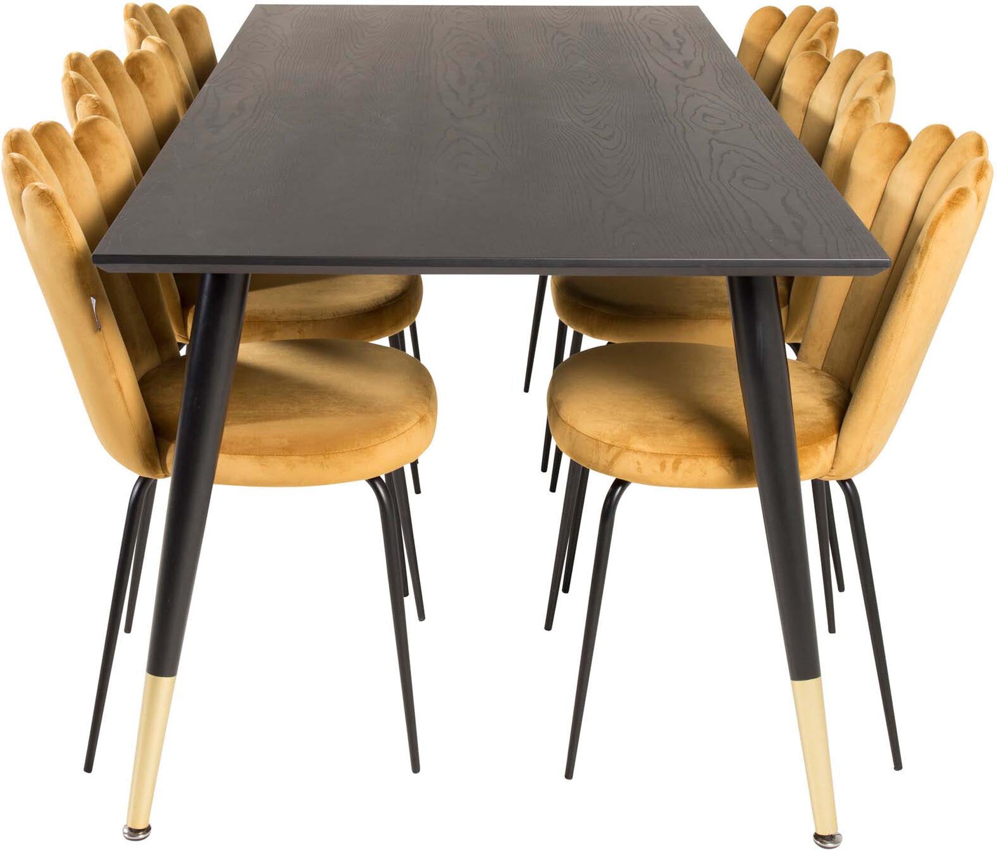 Dipp Esszimmerset + Limhamn 180cm/6St. in Schwarz Gelb präsentiert im Onlineshop von KAQTU Design AG. Esszimmerset ist von Venture Home