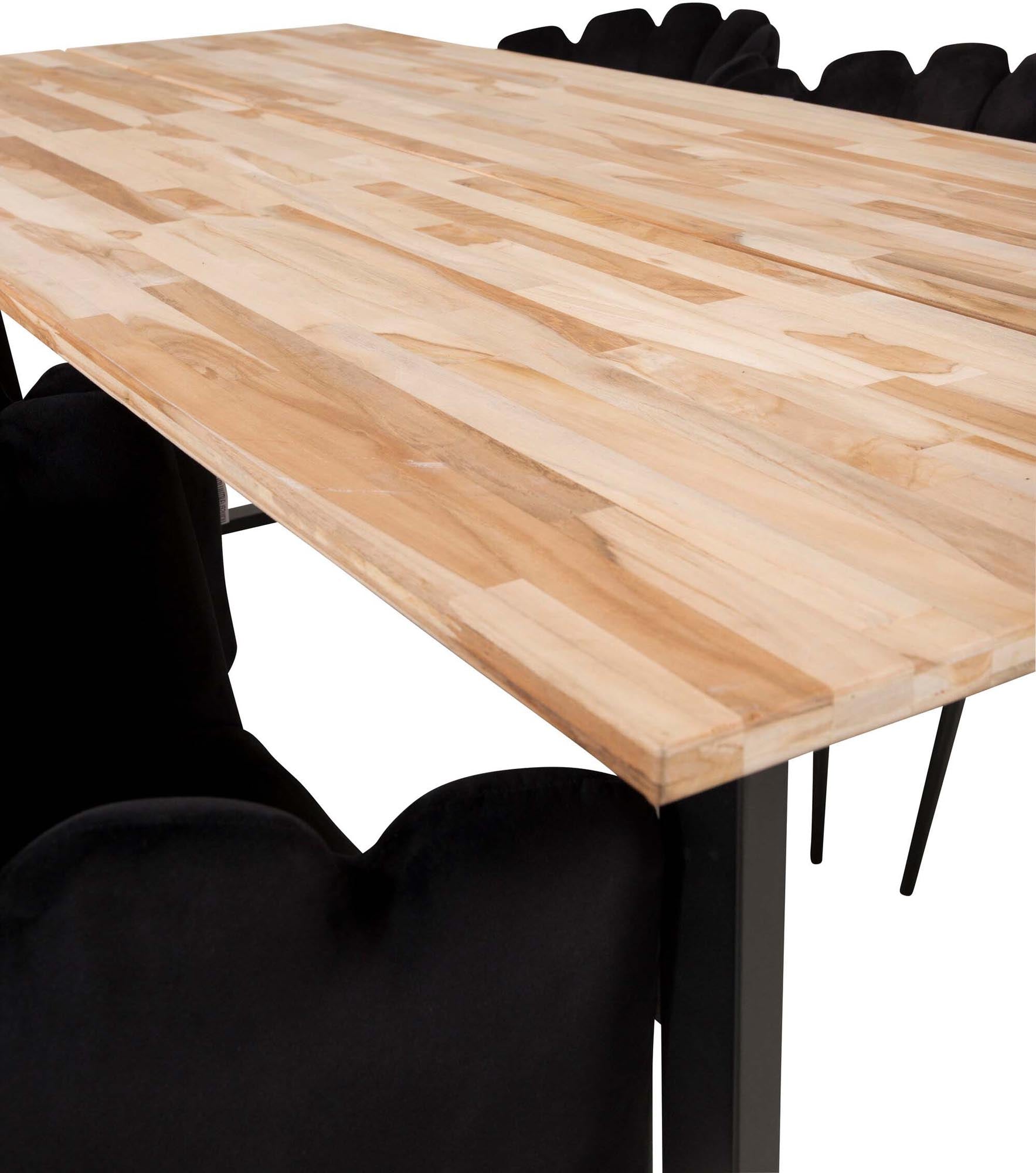 Cirebon Esszimmerset + Limhamn 200cm/6St. in Schwarz präsentiert im Onlineshop von KAQTU Design AG. Esszimmerset ist von Venture Home