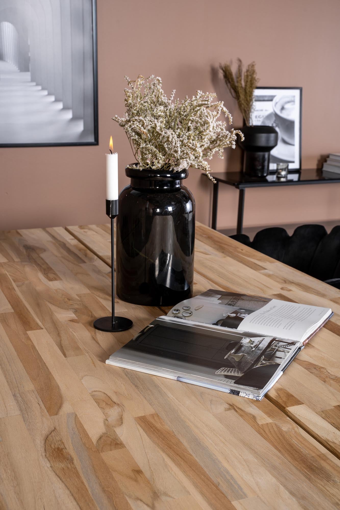 Cirebon Esszimmerset + Limhamn 200cm/6St. in Schwarz präsentiert im Onlineshop von KAQTU Design AG. Esszimmerset ist von Venture Home
