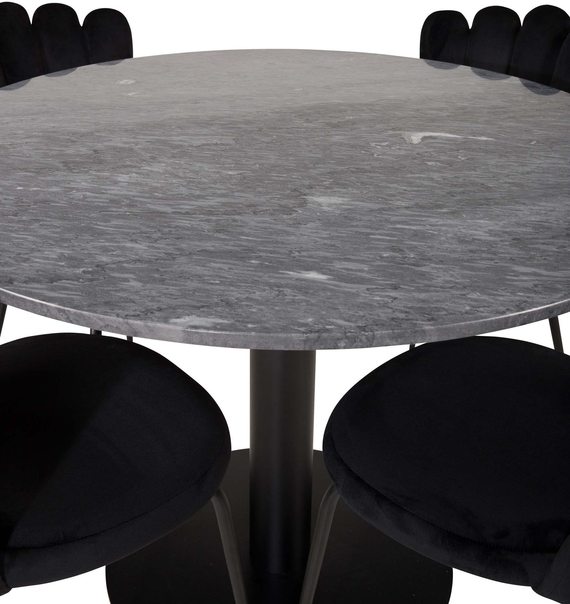 Estelle Esszimmerset + Limhamn Light ⌀106cm/4St. in Schwarz präsentiert im Onlineshop von KAQTU Design AG. Esszimmerset ist von Venture Home